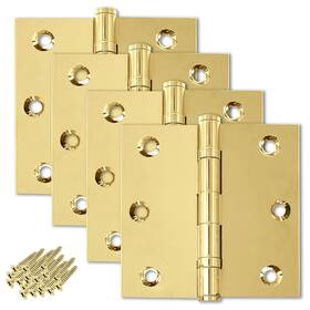 Finsbury Hardware 438060583990 Solid Brass Door Hinge Heavy Duty Ball Bearing Polished Shiny Gold 3.5 X
