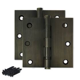 Finsbury Hardware 438060584973 Solid Brass Door Hinge Heavy Duty Ball Bearing 3x3 Inch - Set Of 2 Hinges An