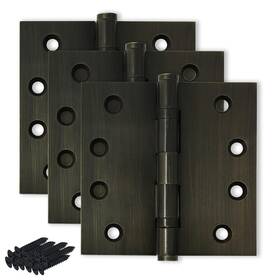 Finsbury Hardware 438060585932 Solid Brass Door Hinge Heavy Duty Ball Bearing 4.5 X Inch - Set Of 3 Hing