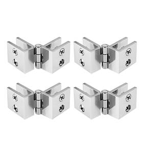 Fipux 649603670793 Glass Door Hinge 180 Degree Cupboard Showcase For 5-8mm Thickness 4 Sets