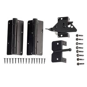 430090 Fortress Gate Opener Accessories Aluminum Latch Hinge Kit Set In Black
