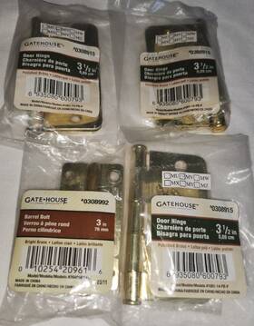 0308915 Gatehouse 3 1/2 Inch Door Hinges Polished Brass Finish Rounded Corner #0308915