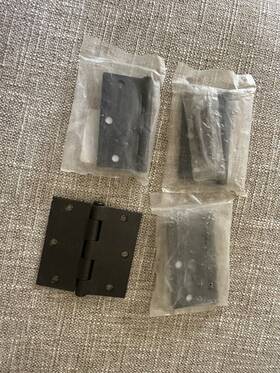 0308934 Gatehouse Gate House 3.5 Inch Matte Black Door Hinges Square Radius Hinge New