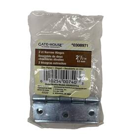 0308971 Gatehouse Gate House 2 1/2 Inch Hinge Zinc Plated Pk