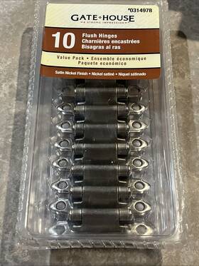 0314979 Gatehouse Gate House 10 Count Satin Nickel Flush Hinges # Brand New