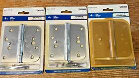 2503600 Gatehouse Gate House 4 Inch Satin Nickel Hinge Lot Half Square 5/8 Radius 3 Packs