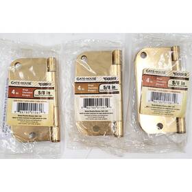 39-58-db-p Gatehouse 4 Inch Entry Door 5/8 Radius Corners Hinge Brass 0308910 Lot Of 3