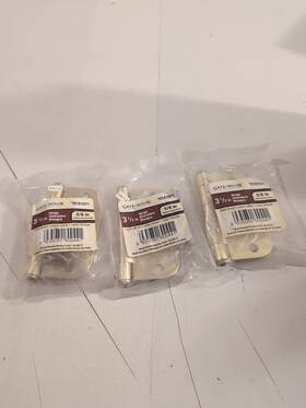 0181071 Gatehouse 935080600441 Lot Of 3 Gate House 1/2 Inch Door Hinge 5/8 Radius Corners Satin Brass