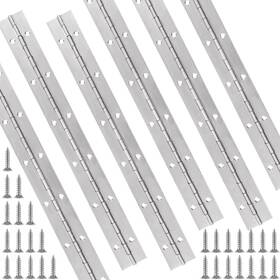 Pianohinge-6-sv Gbachoose 6pcs Piano Hinge 12 Inch Stainless Steel With Holes Heavy Duty P