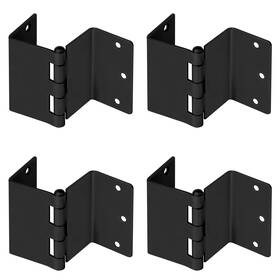 Heye63-b-t4 Gbgs 4 Pcs Black Offset Door Hinges 3.5 Inch Expandable Rounded Corner