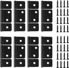 Geain 445031561527 Three Leaf Non-mortised Hinge For Mobile Home And Rv Interior 8 Packa Black Door H