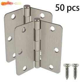 Icc1551210 Genrics 3-1/2 Inch Satin Nickel Iron Hinge 3.5 50 Pack 2.2mm And 1/4 Radius Corners