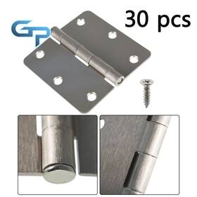 Gre89145 Gggreatparts Satin Nickel Door Hinges 3-1/2 Inch 3.5 2.2mm And 1/4 Radius Corners 30 Pcs Us