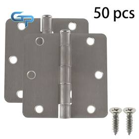 Gre89150 Gggreatparts 50 Piece 3-1/2 Inch Satin Nickel Door Hinges 3.5 2.2mm And 1/4in Radius Corners
