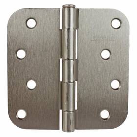 Gliderite 091037150561 4 Inch Satin Nickel Steel Door Hinge 5/8 Corner Radius With Screws 12-pack