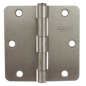 Gliderite 313046858833 3-1/2 Inch Satin Nickel Steel Door Hinge 1/4 Corner Radius With Screws