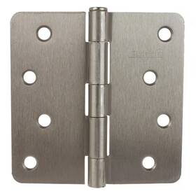 Gliderite 313110254219 4 Inch Satin Nickel Steel Door Hinge 1/4 Corner Radius With Screws 12-pack