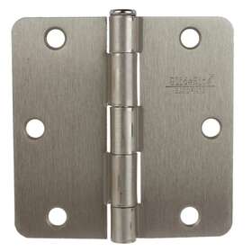 Gliderite 445013345350 3-1/2 Inch Satin Nickel Steel Door Hinge 1/4 Corner Radius With Screws