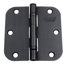 Gliderite 705353109218 3-1/2 Inch Oil Rubbed Bronze Steel Ball-bearing Door Hinge 5/8 Corner Radius