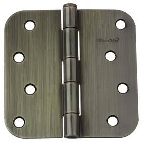 Gliderite 711181185898 4 Inch Antique Brass Steel Door Hinge 5/8 Corner Radius With Screws 12-pack
