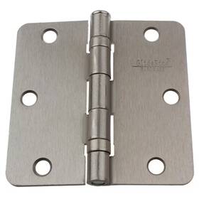 Gliderite 744110536041 Door Hinges 3-1/2 Inch Steel Ball Bearing 1/4 Corner Radius Satin Nickel 12-pack