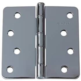 12-pac Gliderite 744759919915 4 Inch Polished Chrome Steel Door Hinge 1/4 Corner Radius With Screws