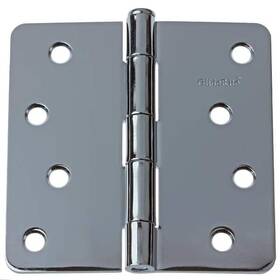 Gliderite 849376009367 4 Inch Polished Chrome Steel Door Hinge 1/4 Corner Radius 12-pack