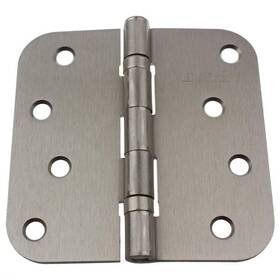 Gliderite 849376023455 4 Inch Satin Nickel Steel Door Hinge 5/8 Corner Radius With Screws 12-pack