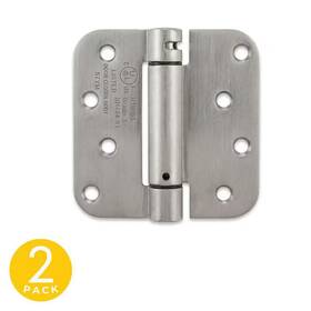 Global Door Controls 313053718748 4 Inch X Satin Nickel Full Mortise Spring 5/8 Radius Hinge With Removab
