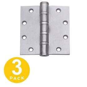 Global Door Controls 313103451472 5 Inch X 4.5 Brushed Chrome Full Mortise Squared Ball Bearing Hinge With Non