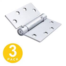 Global Door Controls 313106022075 4.5 Inch X Brushed Chrome Full Mortise Spring Squared Hinge With Non-remo