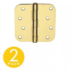 Global Door Controls 313110575581 4 Inch X Satin Brass Full Mortise Residential 5/8 Radius Hinge With Rem