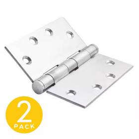 Global Door Controls 726084778832 4.5 Inch X Stainless Steel Full Mortise Squared Radius Ball Bearing