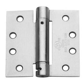 Global Door Controls 726084870093 4 Inch X Brushed Chrome Full Mortise Spring Squared Hinge With Non-removabl