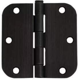 Global Door Controls 744110571950 4 Inch X Matte Black Full Mortise Spring 5/8 Radius Hinge With Rem