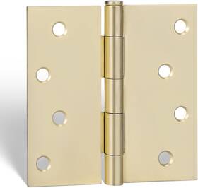 Goldenwarm 711181392784 Pack Of 3 4in Door Hinges Brushed Brass Gold Butt