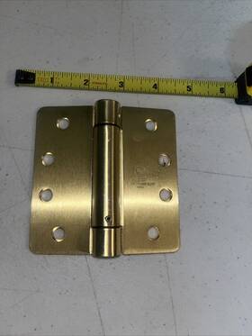 Grainger Approved 4pa84 Square Hinge With Holes Satin Brass 4 Inch 1/4 Adj