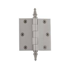 812968 Grandeur 662972129686 Hardware 3.5 Inch Steeple Tip Residential Hinge With Square Corners In Sat