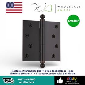 809007 Grandeur Nostalgic Warehouse Ball-tip Residential Door Hinge Timeless Bronze - 4 Inch X