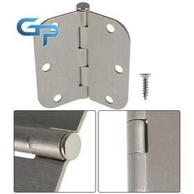 Gre89125 Greatparts 3-1/2 Inch Satin Nickel Door Hinges 3.5 3.5inch 2.2mm 5/8 Radius Corners 18-pcs
