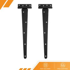 Gryfton 686130911517 2pack T-strap Door Hinges 16 Inch Wrought Tee Shed Gate Iron Hardware Black