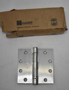 Hager 041359101086 Lot Of 3 Satin Chrome Full Mortise Ball Bearing Hinges 4-1/2 Inch X