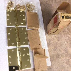 10189 Hager Bright Brass 4.5 Inch X Ball Bearing Hinge 3 Pack Hinges W Screws