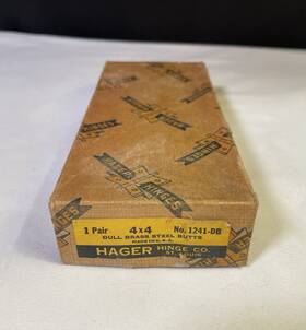 1241-db Hager 4x4 Bb Hinge Dull Brass Full Mortise Nos In Box