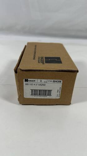 Hager Bb1163 Us26d 4.5 Inch Satin Chrome Half Surface Ball Bearing Hinge 3pk