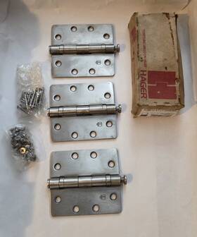 Rcbb1191 Hager 4.5 Inch X4 Ball Bearing Hinges Us32d Nrp Nos 3 Pcs Stainless Steel