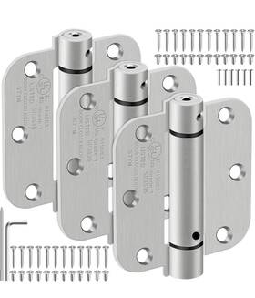 Haidms 717325338823 Self Closing Door Hinges Spring Loaded 4 Inch Brushed Nickel 3 Pack