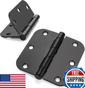 B0bgxt44yl Haidms 48 Pack Matte Black 3.5 Inch Door Hinges Interior Rounded Corner Removable
