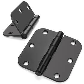 Kt-hya001bk89-24pack Haidms 24 Pack Matte Black Door Hinges No Squeak 3.5 Inch Interior Round