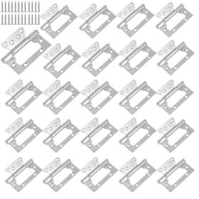 Hakzeon 796062154194 24 Pcs 4 X 3 Inches Non-mortise Door Hinges Stainless Steel Cabinet H Inch